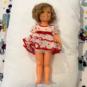 Classic Shirley Temple Polka Dot Doll with Red Dress-Firm